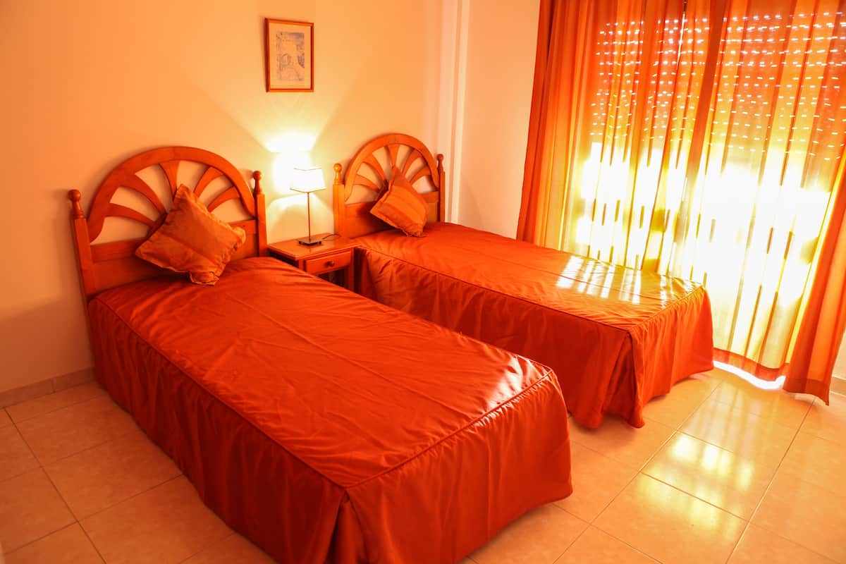 Blackout curtains, soundproofing, iron/ironing board (on request)