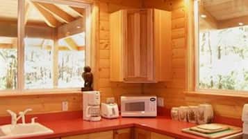 Full-size fridge, microwave, oven, stovetop