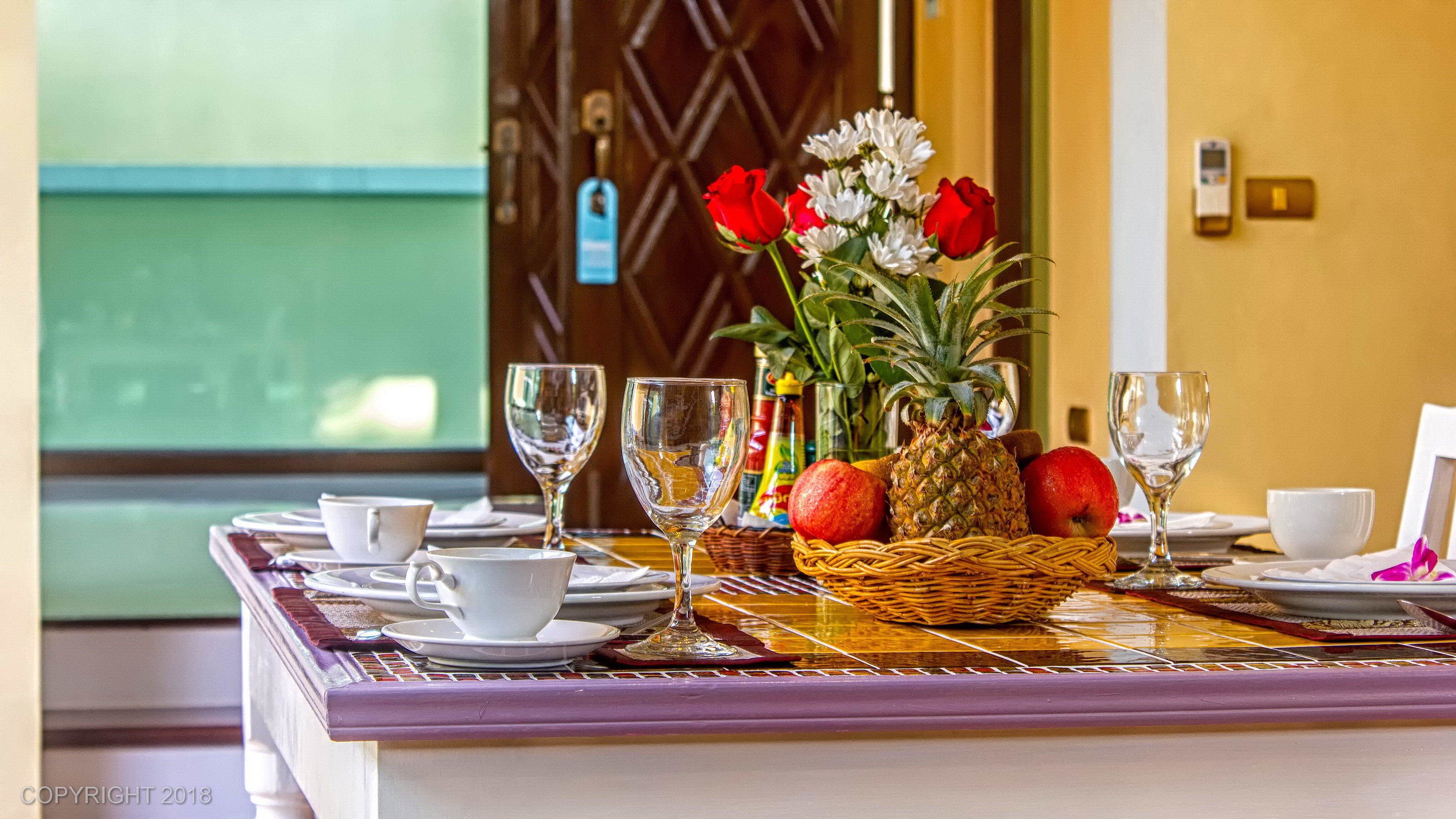 premium villa, 1 bedroom, pool view | in-room dining