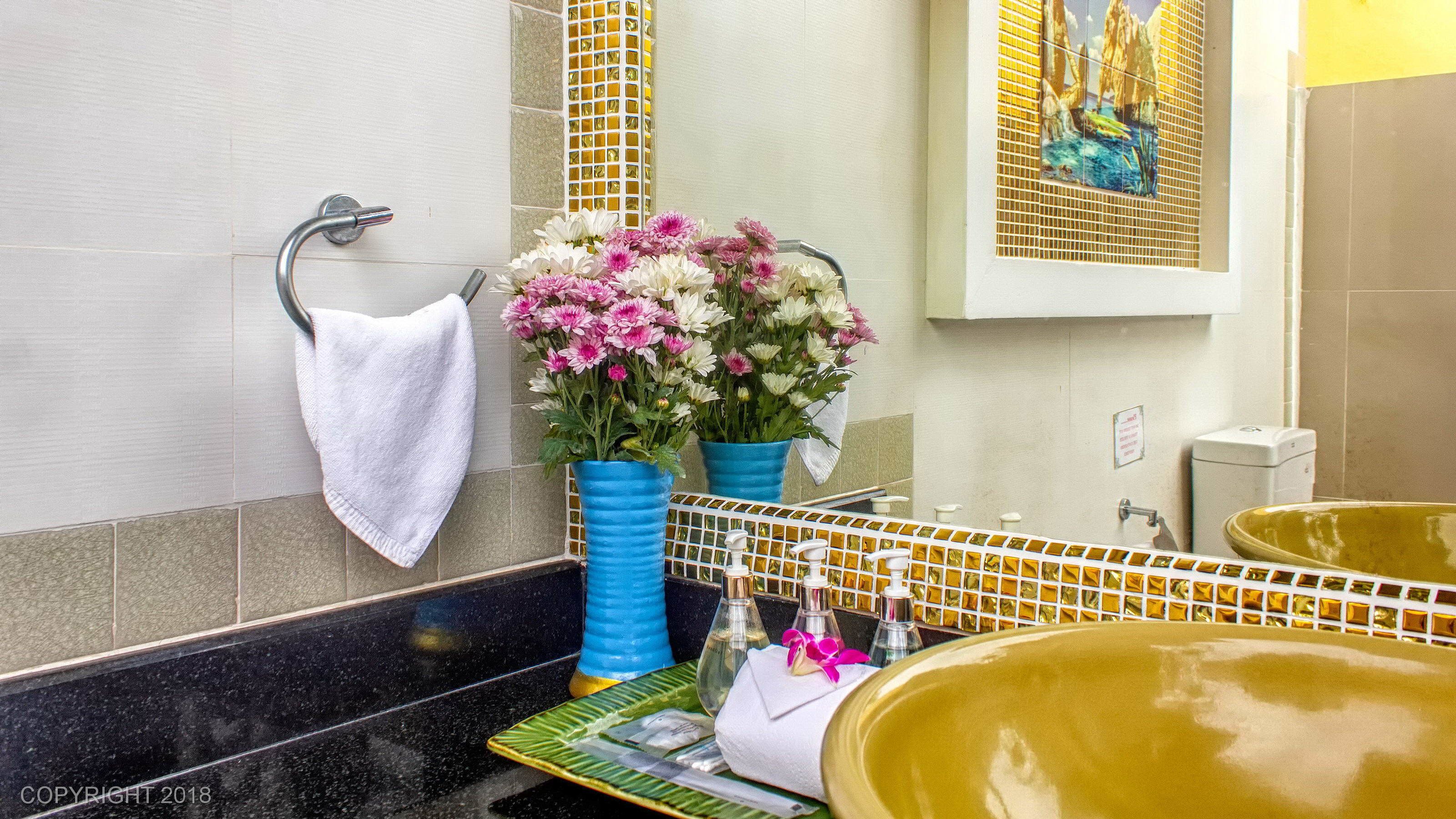 premium villa, 1 bedroom, pool view | bathroom | separate bathtub and shower, jetted bath, rainfall showerhead