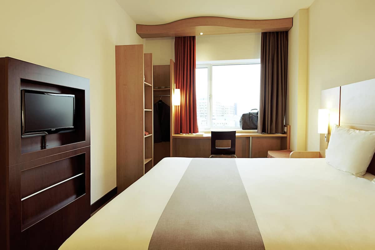 desk, blackout curtains, soundproofing, iron/ironing board