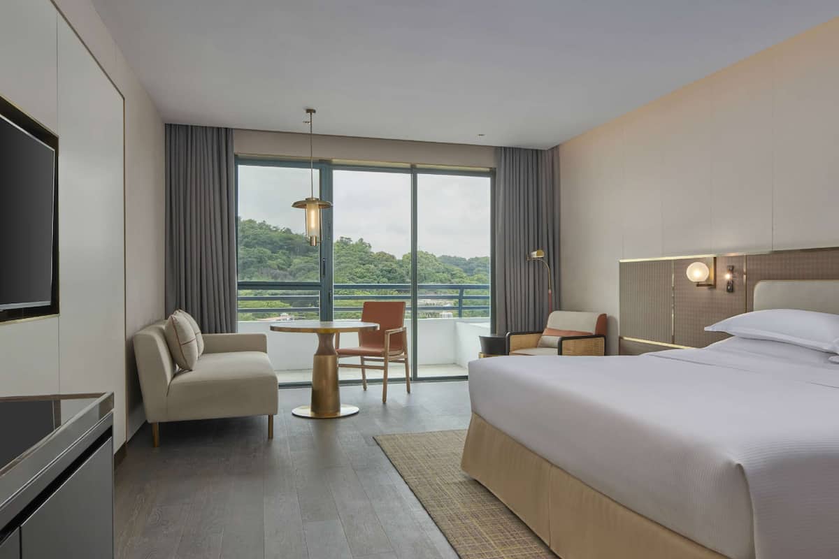 Premium kamer, 1 kingsize bed, balkon | Een minibar, een kluis op de kamer, een bureau, een laptopwerkplek
