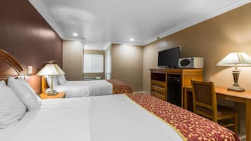 Standard Room, 2 Queen Beds, Non Smoking | Desk, laptop workspace, iron/ironing board, free cots/infant beds
