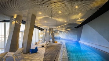 3 indoor pools, seasonal outdoor pool, pool umbrellas, pool loungers