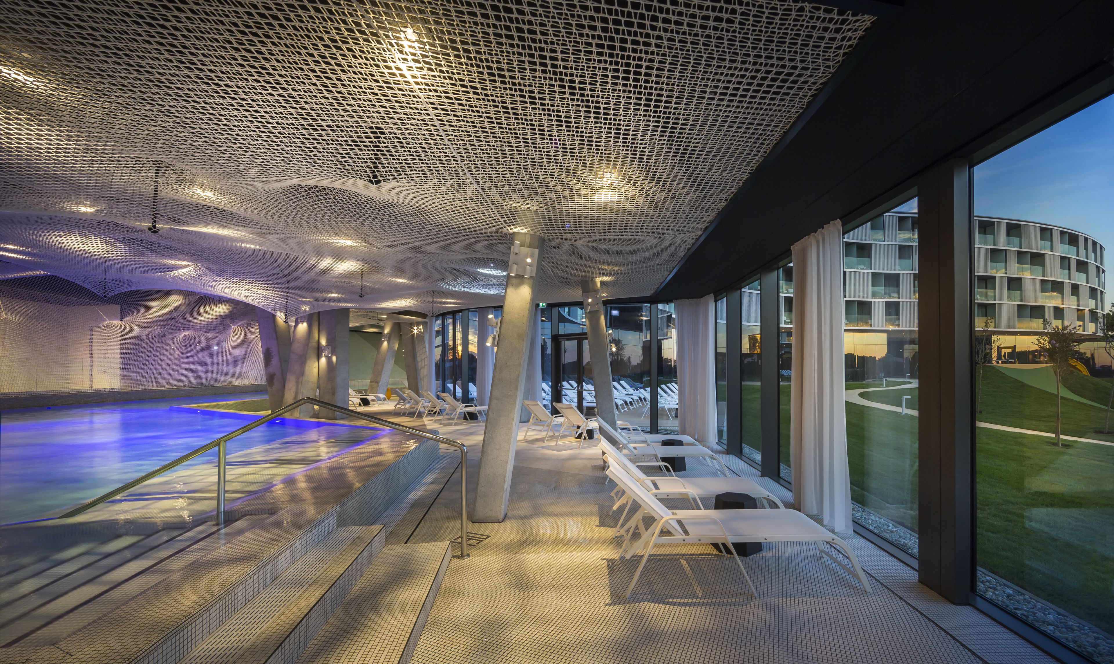 3 indoor pools, seasonal outdoor pool, pool umbrellas, pool loungers