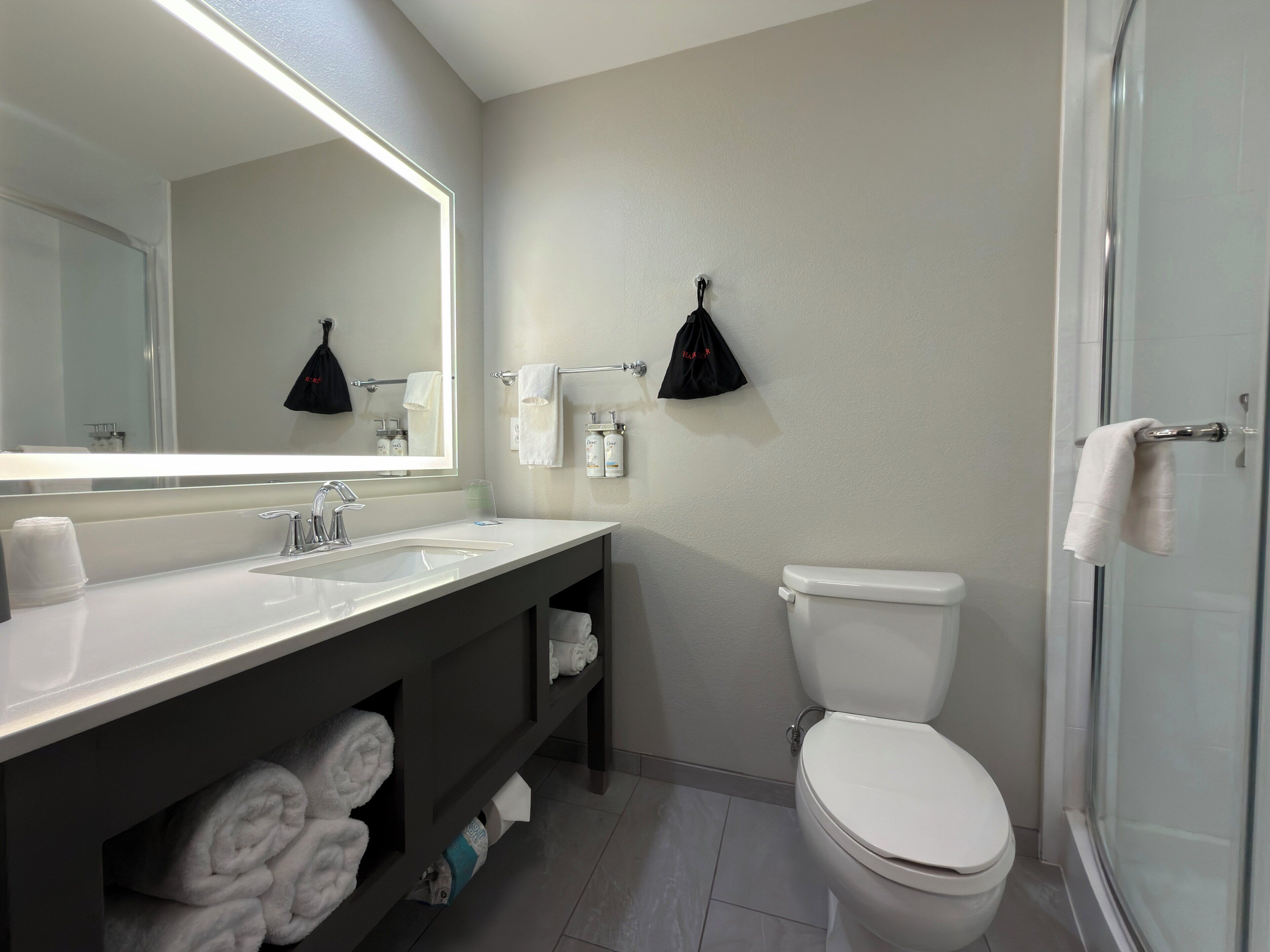 Free toiletries, hair dryer, towels, soap