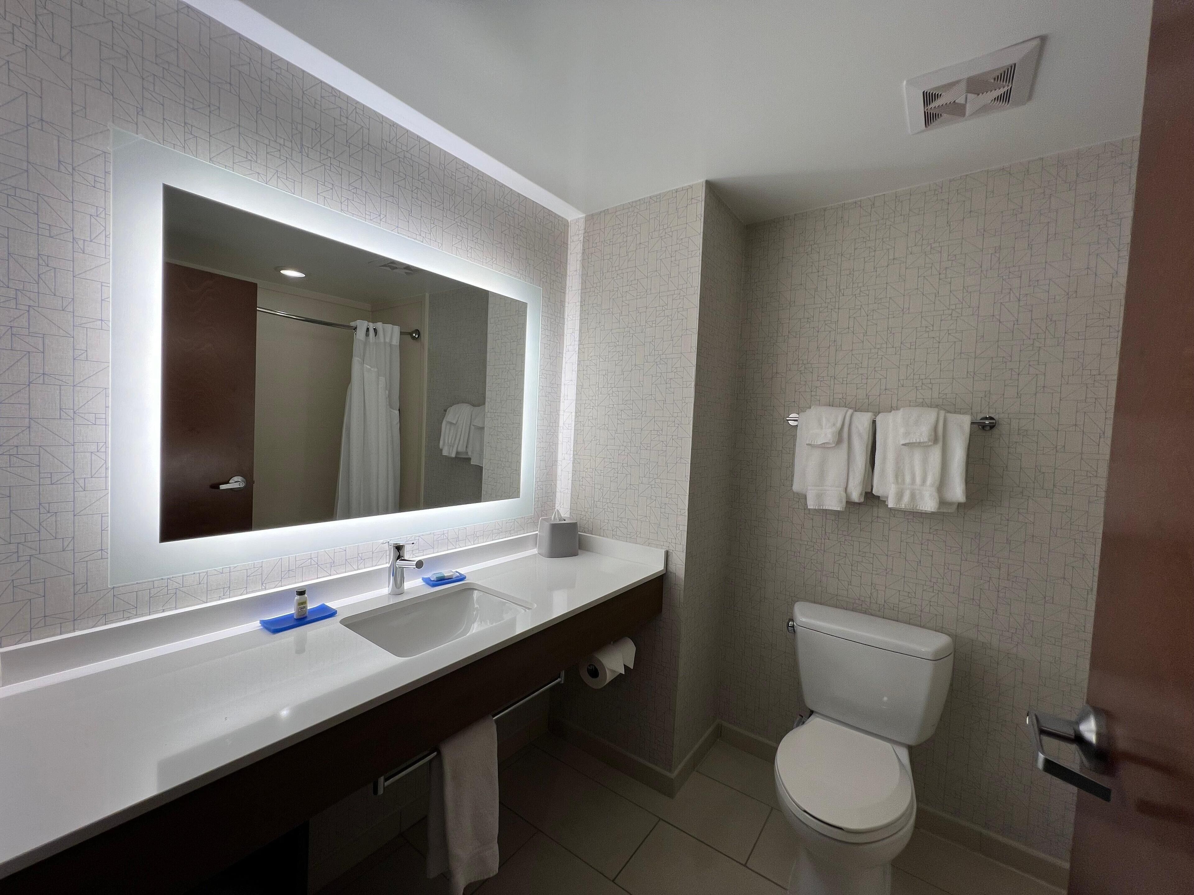 Bathroom | Combined shower/tub, free toiletries, hair dryer, towels