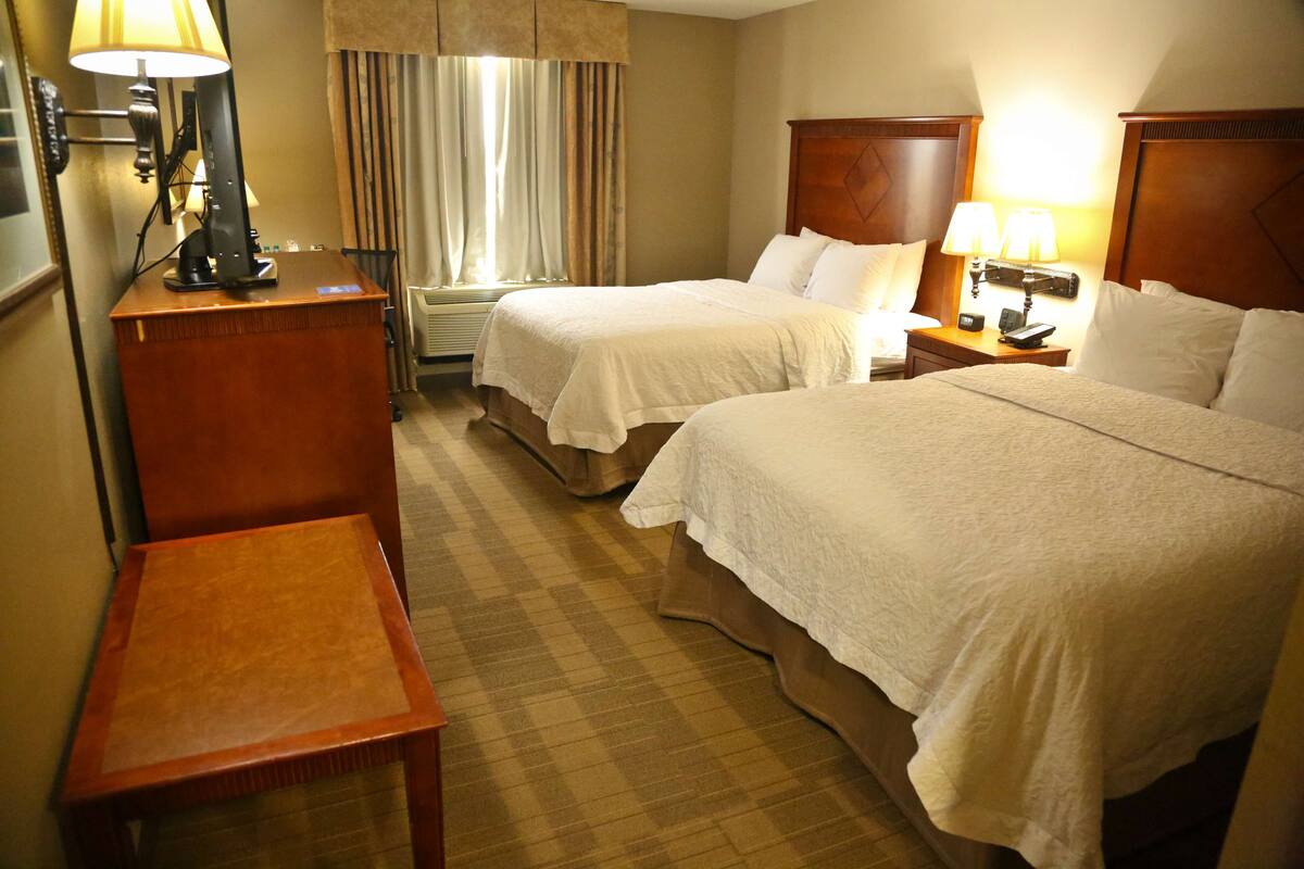 room, 2 queen beds, non smoking (drinks & snacks) | 1 bedroom, in-room safe, blackout curtains, iron/ironing board