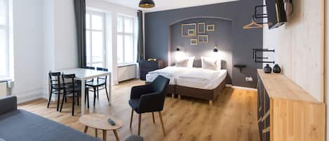 Estudio (42 sqm) | 3 habitaciones, ropa de cama hipoalergénica y decoración personalizada