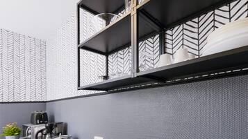 Studio | Dapur pribadi | Lemari es, microwave, oven, dan kompor