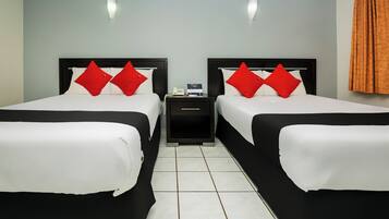 Standard Room, 2 Double Beds | Desk, iron/ironing board, bed sheets