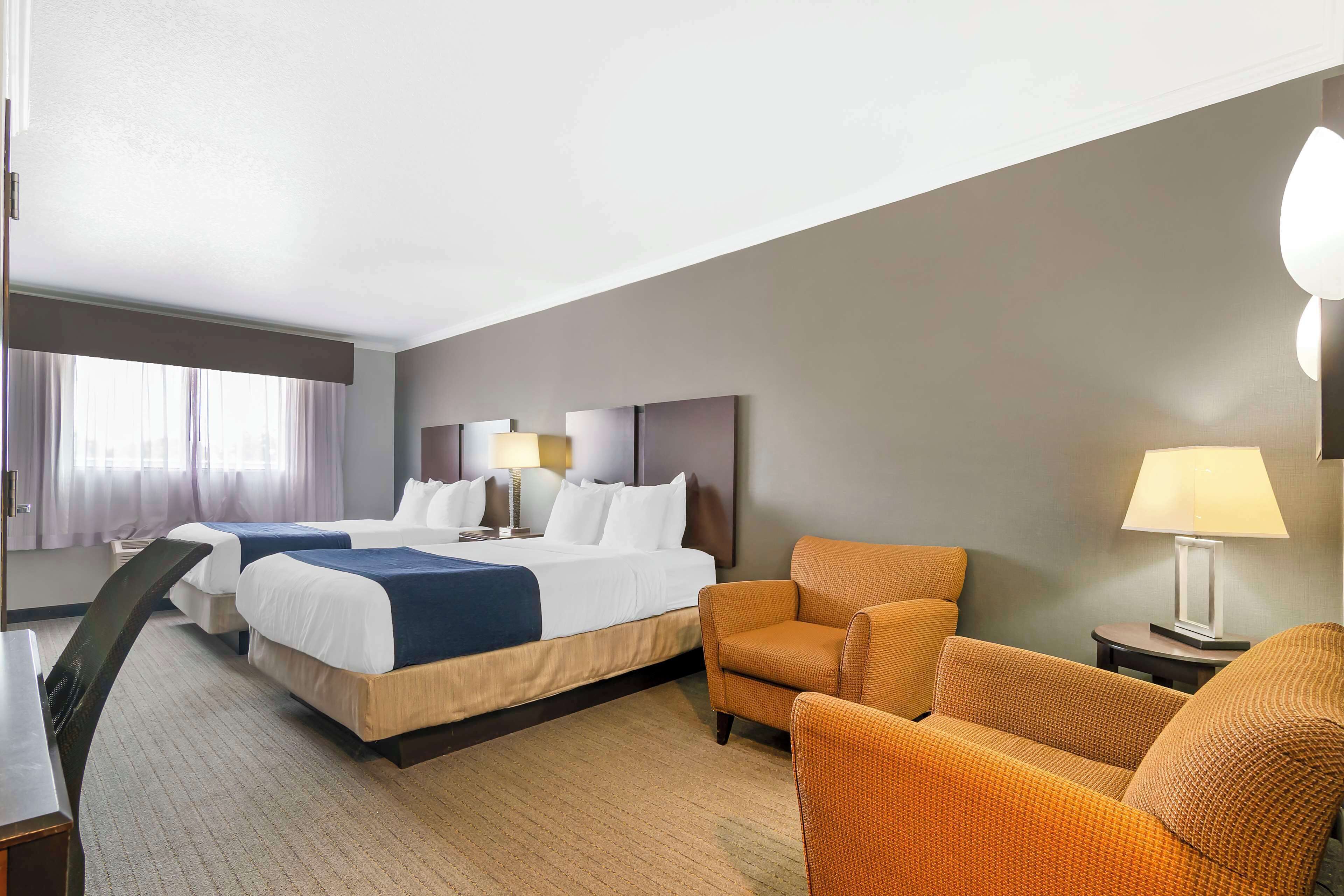 standard room, 2 queen beds, non smoking, refrigerator & microwave | premium bedding, desk, laptop workspace, blackout curtains