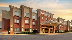 A Best Western Plus hotel with a modern facade, multiple windows, and a covered entrance. - Best Western Plus Olathe Hotel (Olathe)