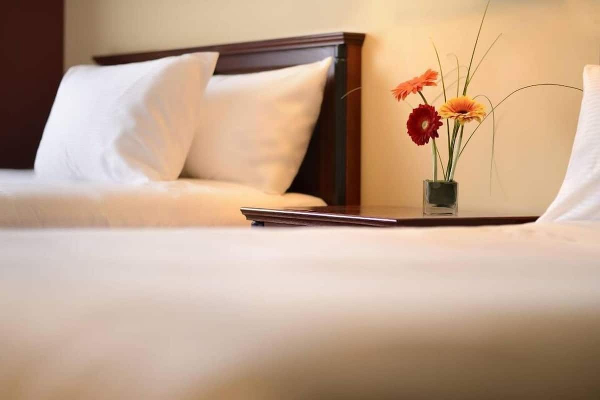 Premium bedding, desk, iron/ironing board, free WiFi