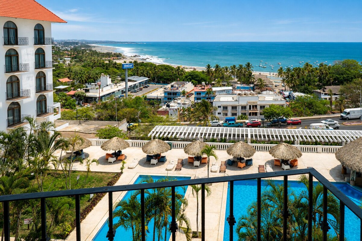 Standard Room, 2 Double Beds, Ocean View | Hypo-allergenic bedding available, in-room safe, desk