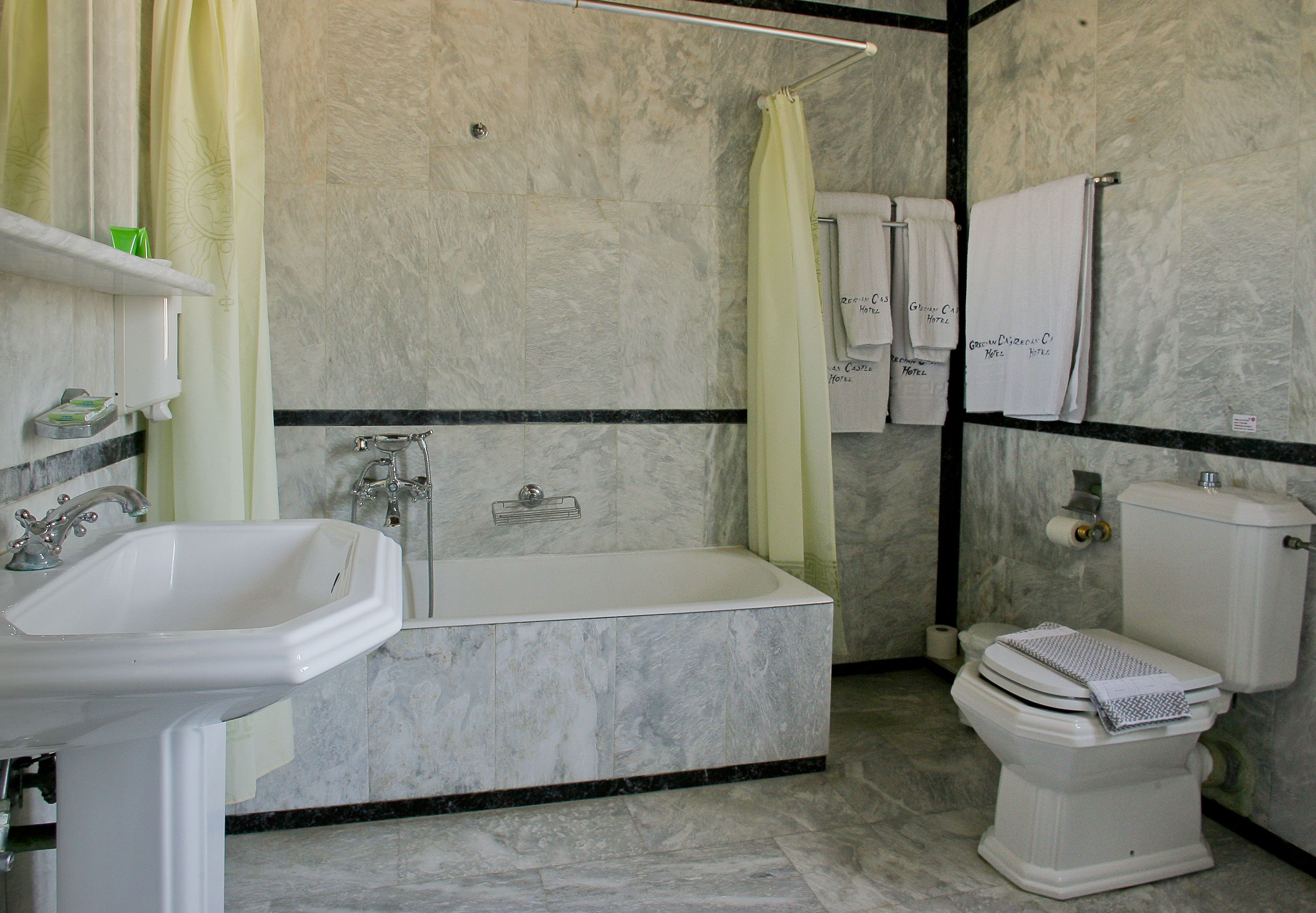 free toiletries, hair dryer, towels