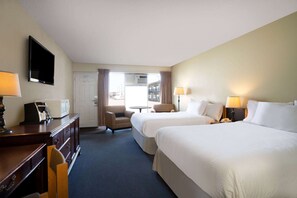 Room, 2 Double Beds, Non Smoking | Desk, laptop workspace, blackout curtains, iron/ironing board - Thriftlodge by Wyndham Regina North (Regina)