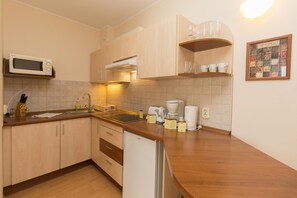 Full-size fridge, microwave, stovetop, coffee/tea maker - Premium Apartment House (Budapest)
