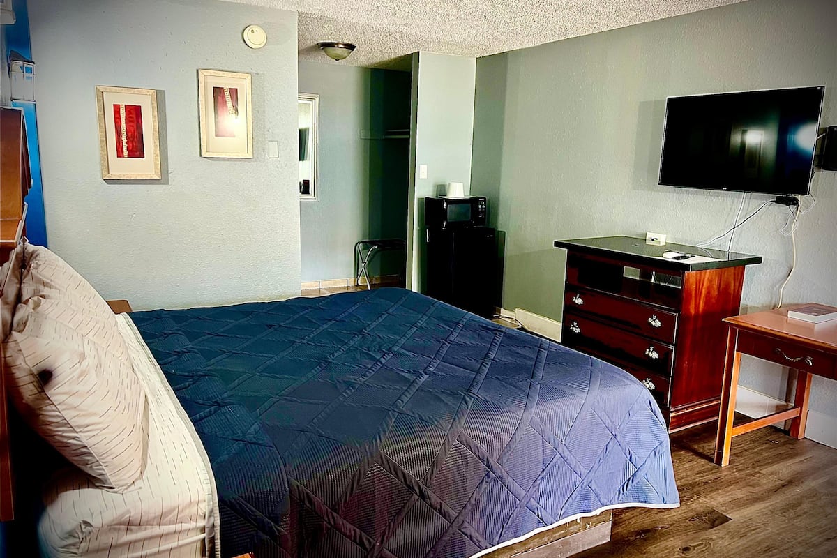 Habitación individual básica, 1 cama King size, para no fumadores | Tabla de planchar con plancha, wifi gratis y ropa de cama