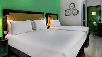 Desk, free WiFi, bed sheets