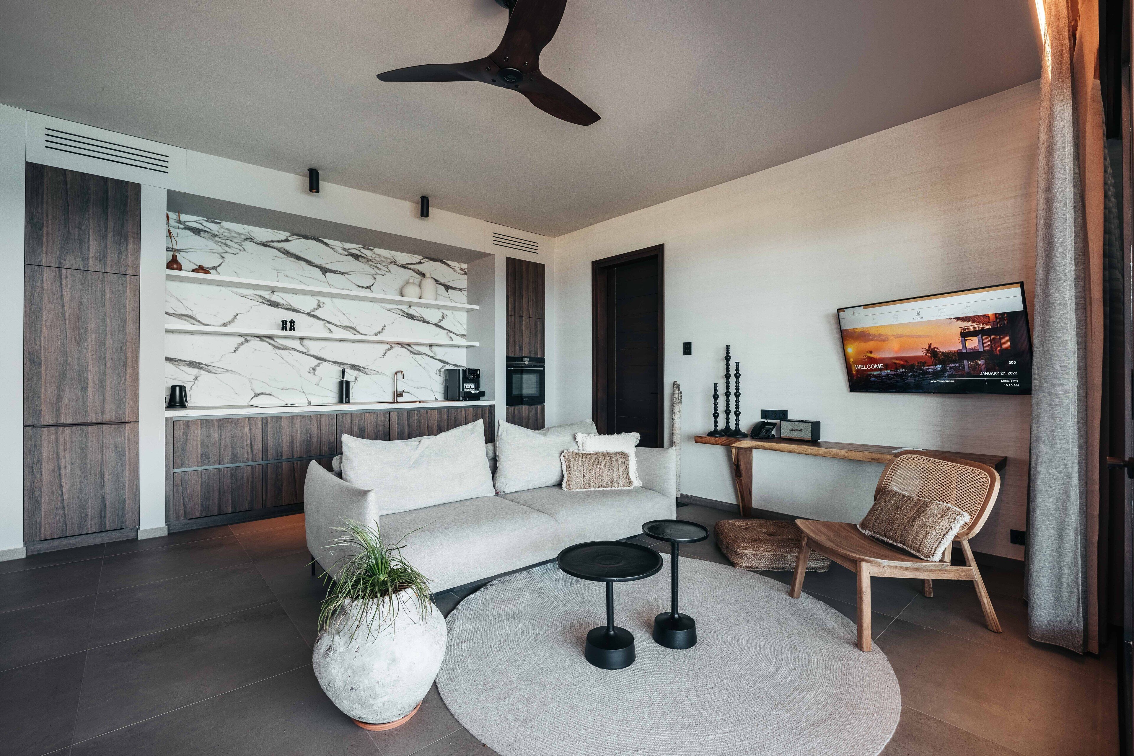 luxury penthouse, 2 bedrooms, sea view | private kitchen | stovetop, coffee/tea maker, cookware/dishes/utensils, freezer