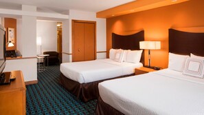 Luxe beddengoed, pillowtop-bedden, een kluis op de kamer
