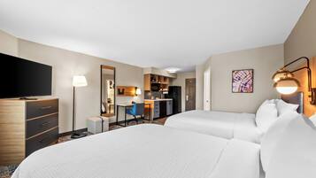 1 soveværelse, skrivebord, arbejdsområde til bærbare computere