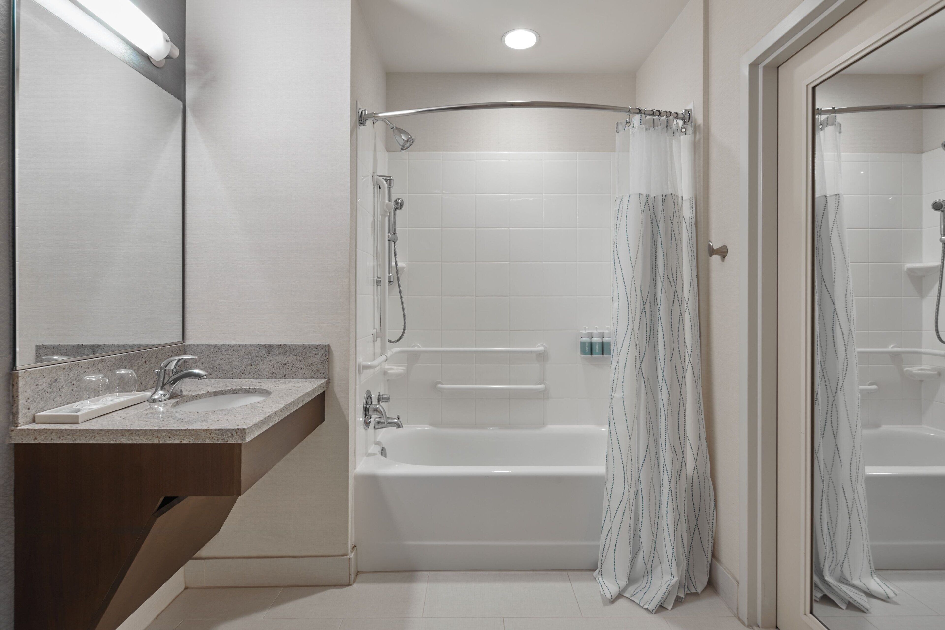 free toiletries, hair dryer, towels