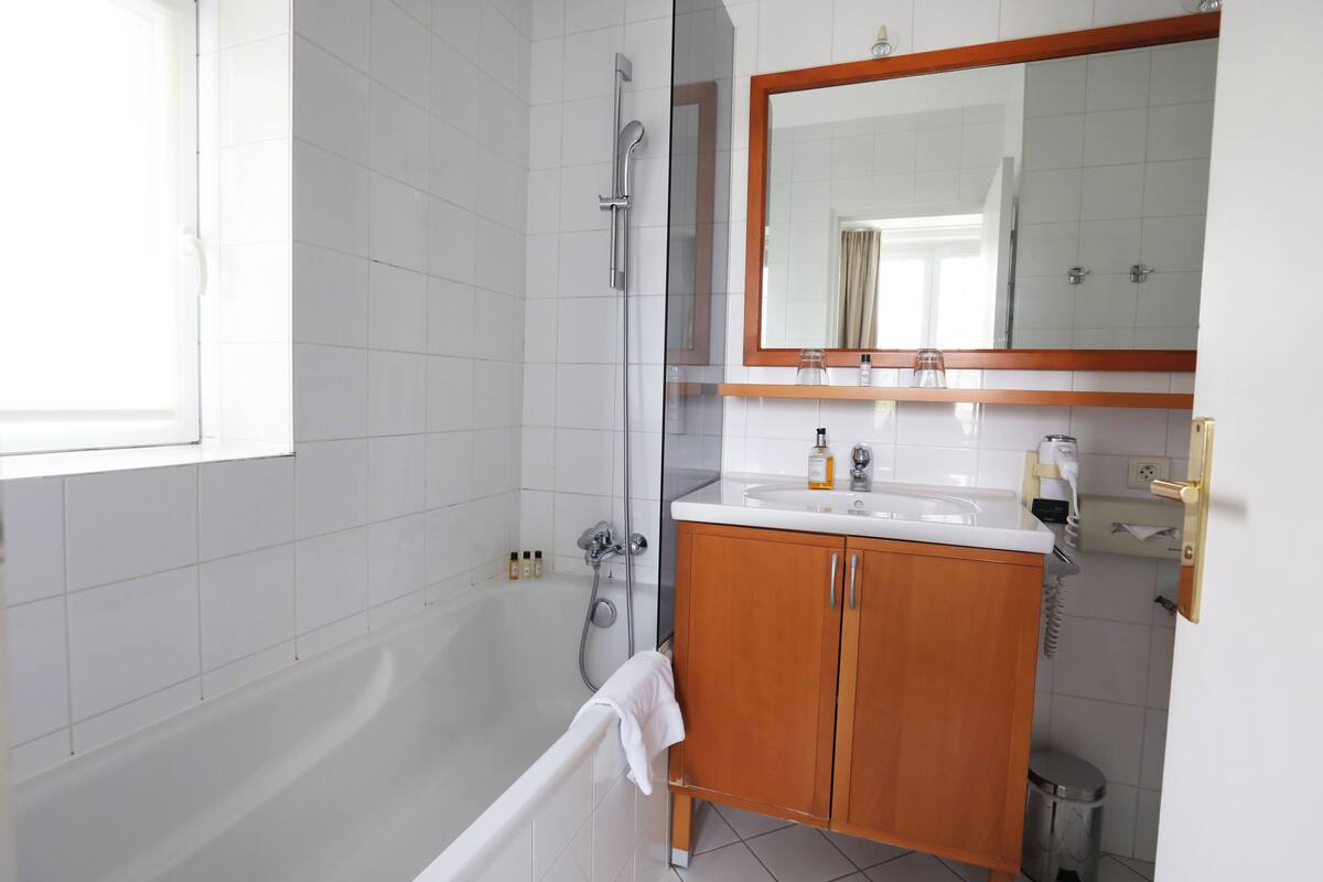 standard room | bathroom | combined shower/bathtub, free toiletries, hair dryer, bathrobes
