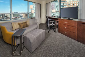 42-inch flat-screen TV with satellite channels, TV