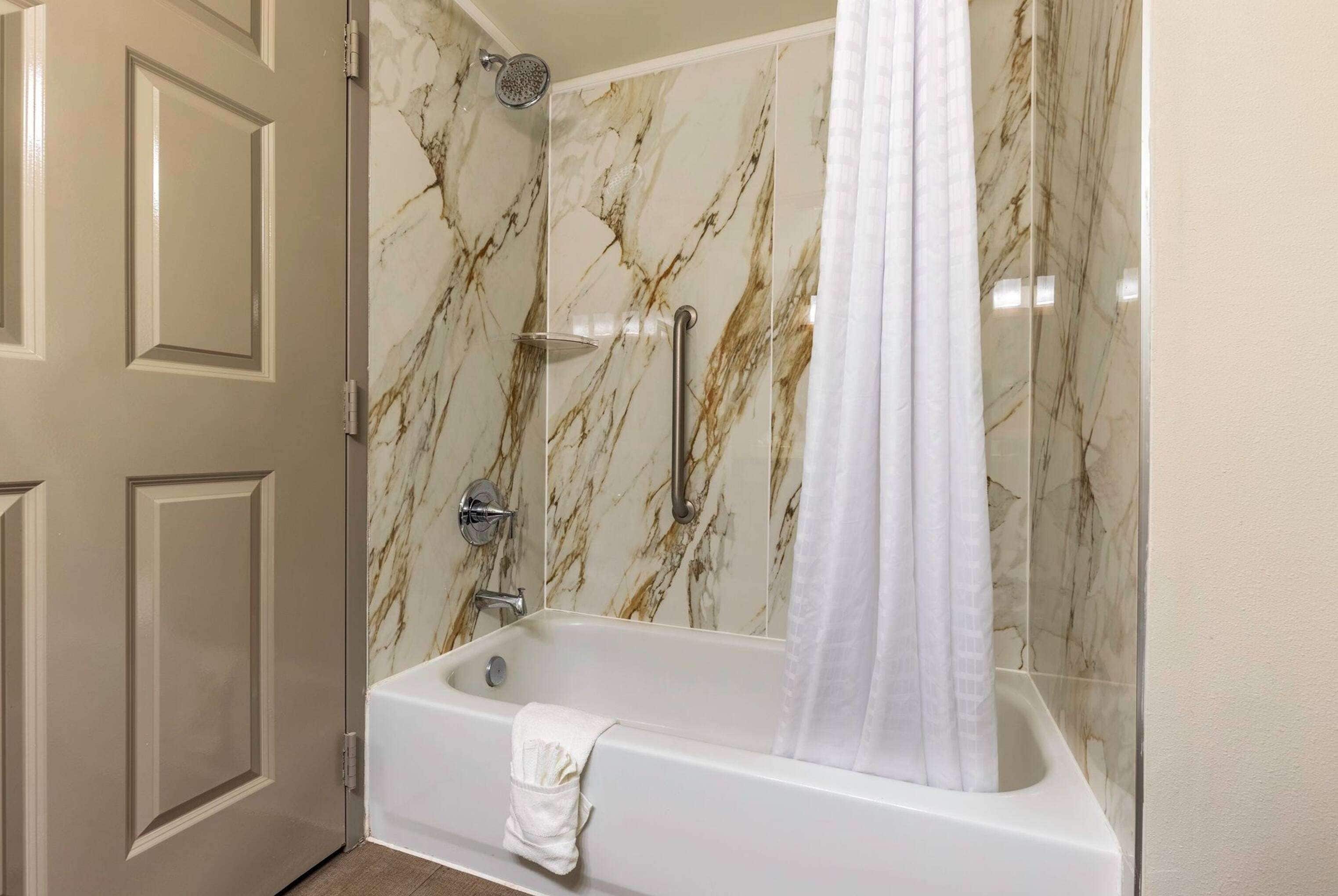 free toiletries, hair dryer, towels