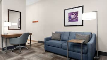 Hypo-allergenic bedding, blackout drapes, iron/ironing board