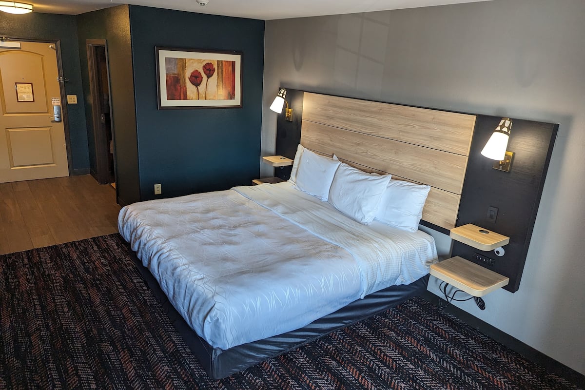 room, 1 king bed, non smoking | premium bedding, desk, laptop workspace, blackout curtains