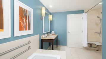 Suite, 1 King Bed, Roll-in Shower (Mobility Accessible) | Bathroom