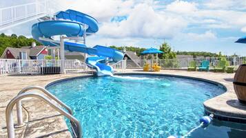 Indoor pool, outdoor pool, open 11:00 AM to 10:00 PM, pool umbrellas