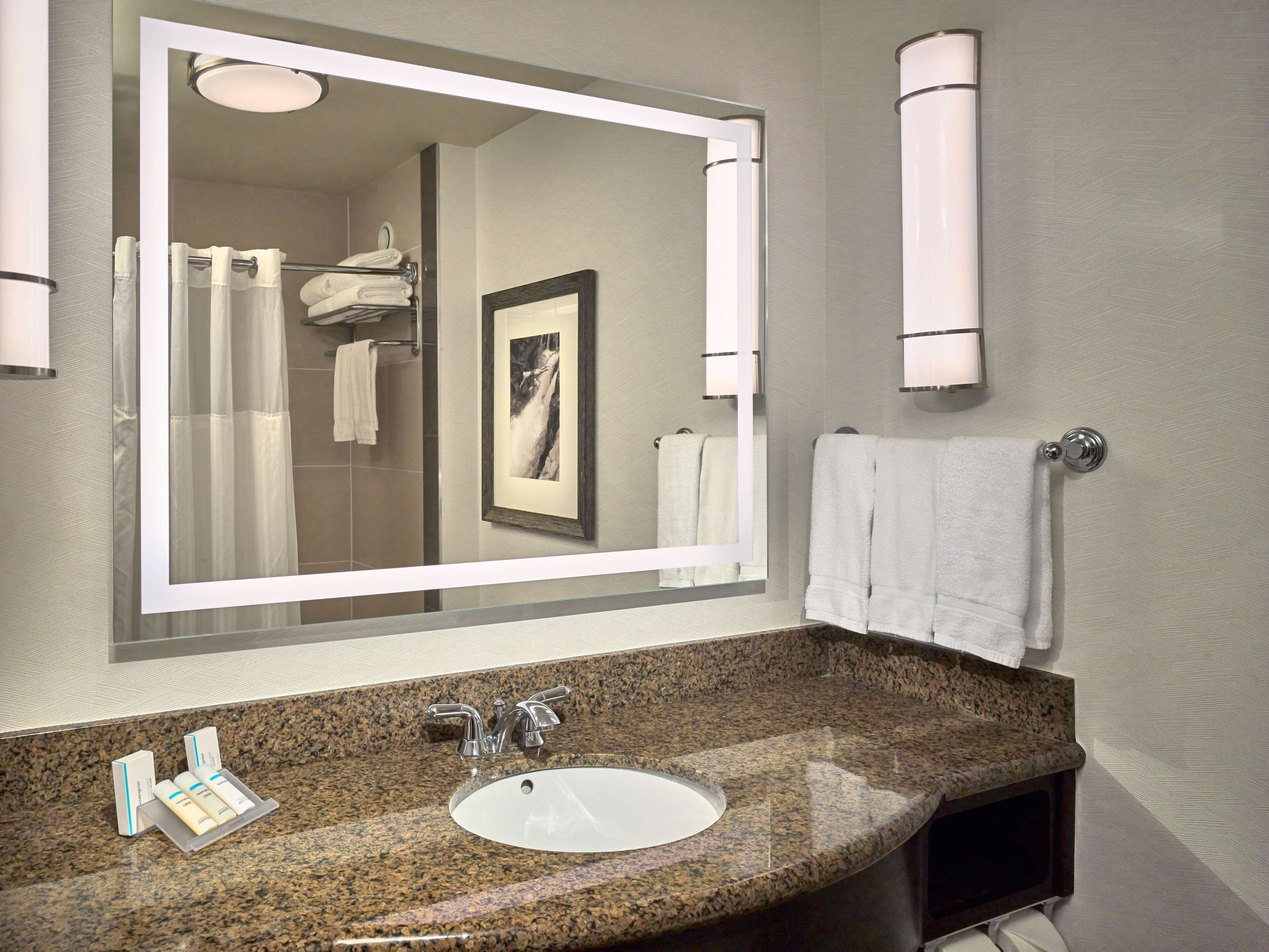 free toiletries, hair dryer, towels