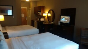 Desk, blackout drapes, iron/ironing board, rollaway beds