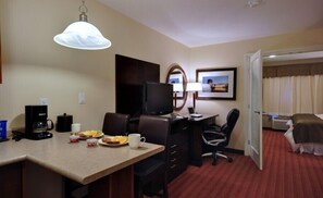 Flat-screen TV, DVD player