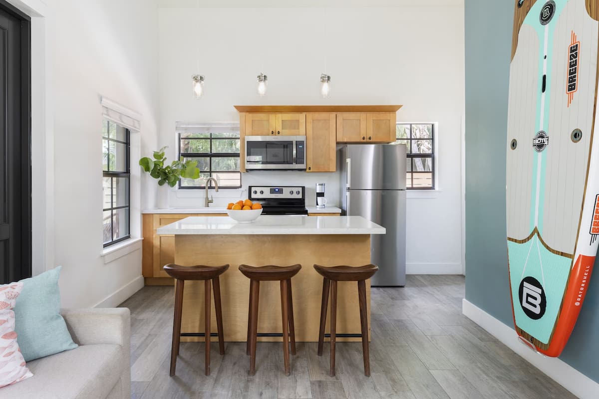 superior room, multiple beds, garden view | private kitchen | fridge, microwave, coffee/tea maker