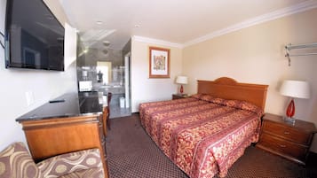 Desk, free WiFi, bed sheets