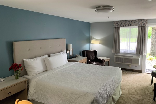 Premium bedding, blackout curtains, iron/ironing board