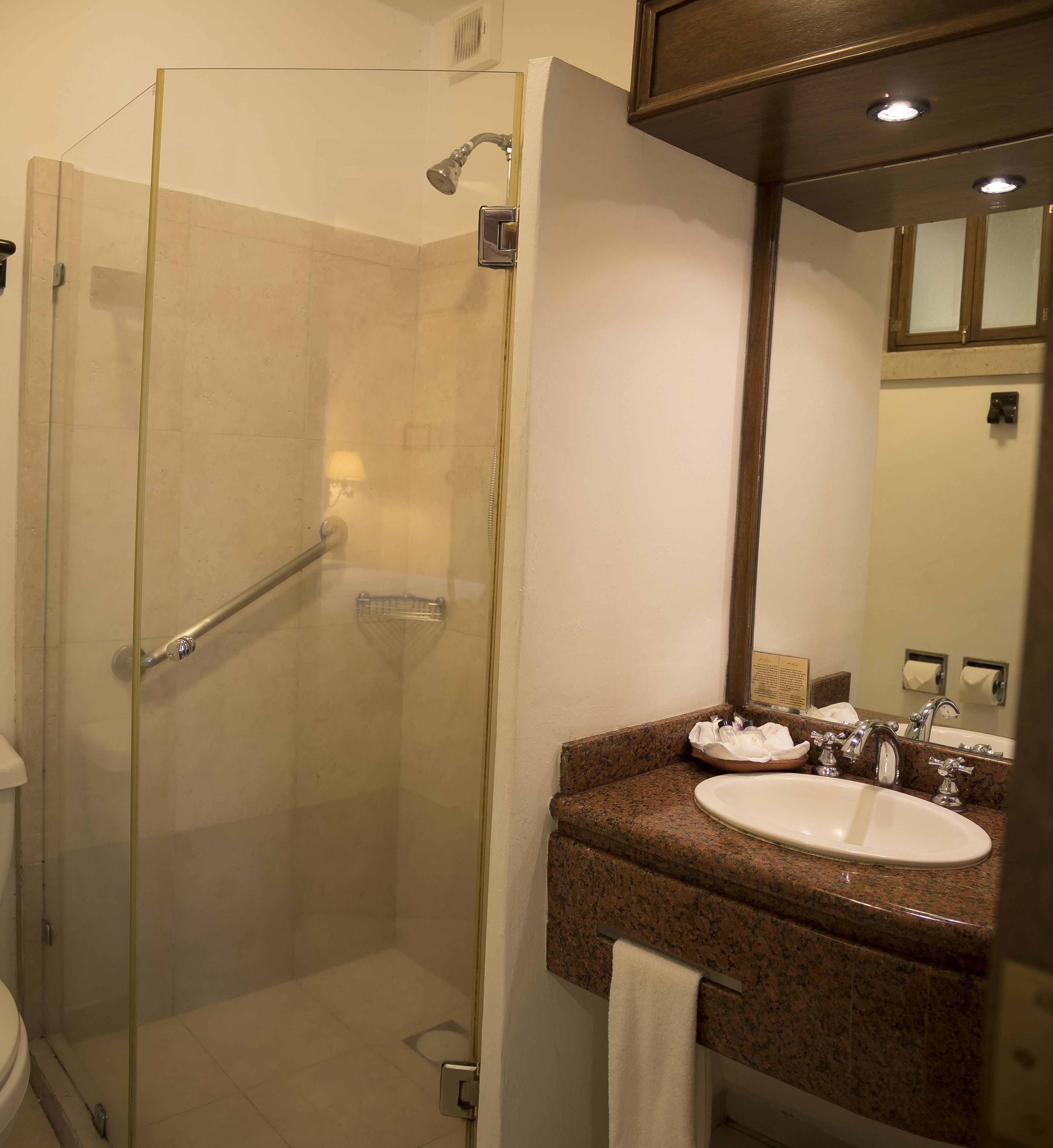 superior room | bathroom | shower, designer toiletries, hair dryer, towels