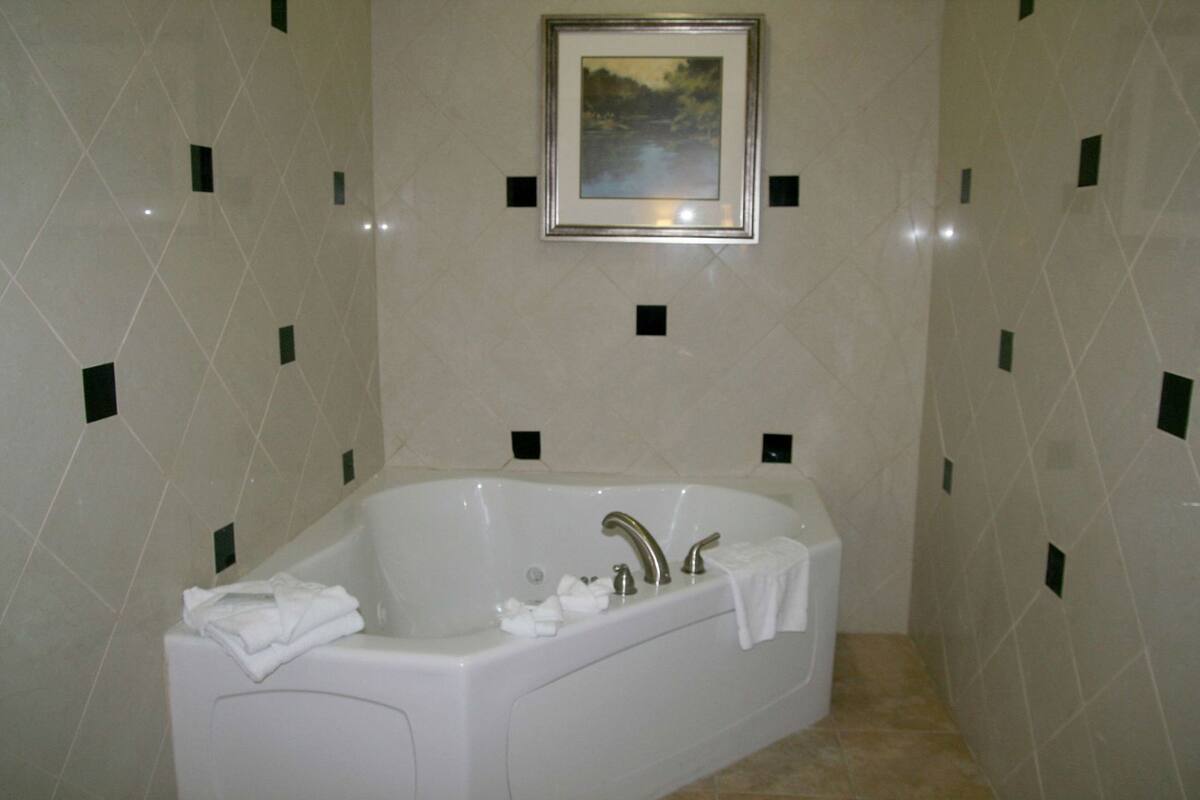 Bathroom | Shower, free toiletries, hair dryer, towels