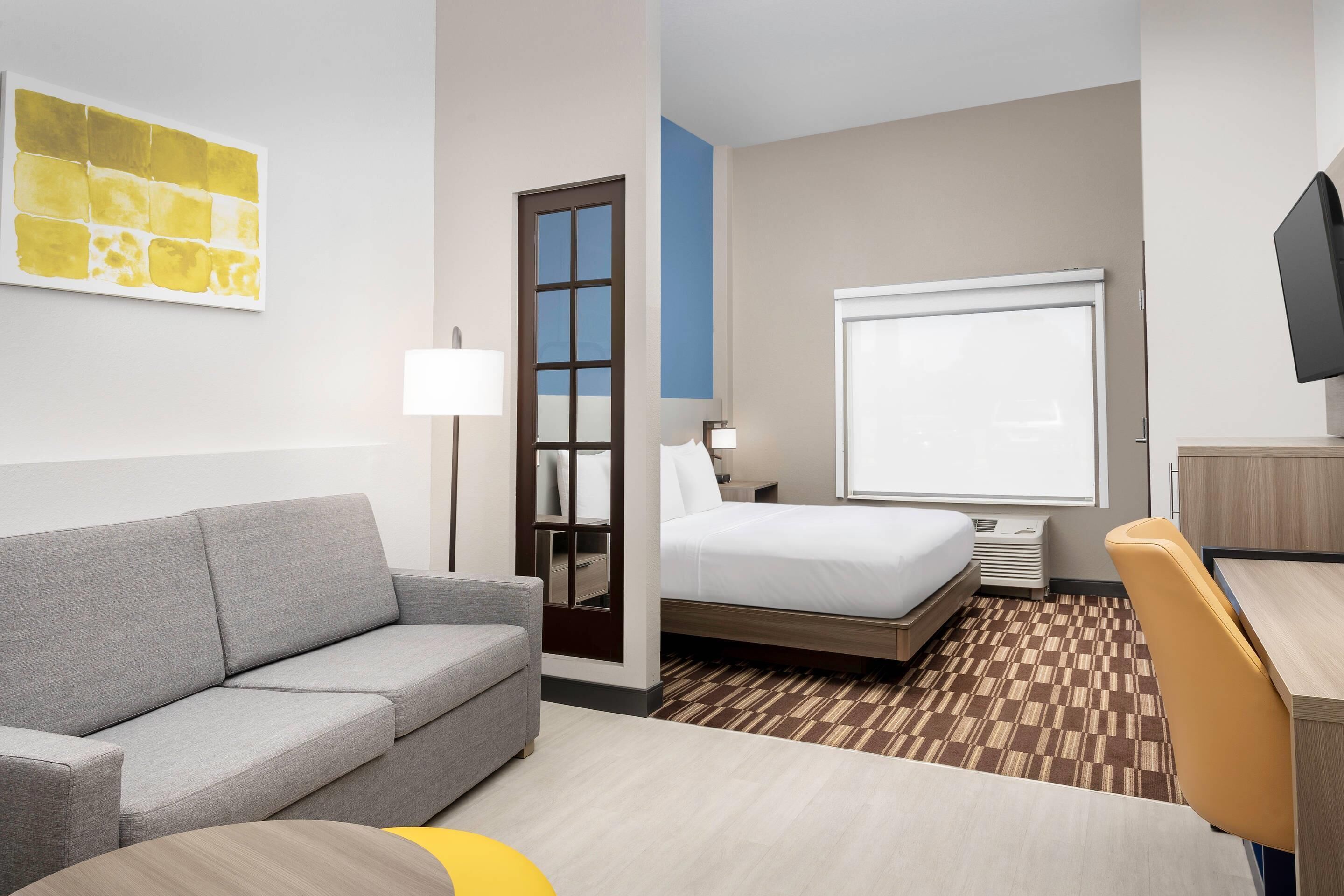 pillow-top beds, desk, laptop workspace, iron/ironing board