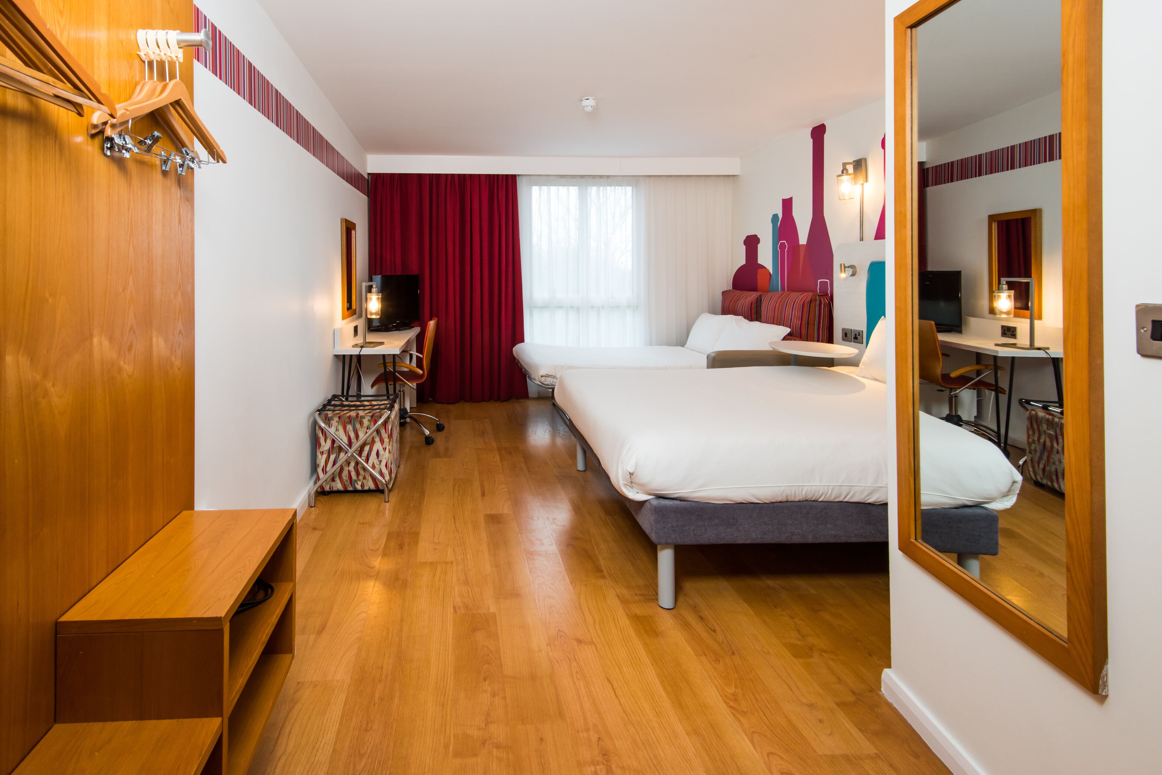 family room, 1 double bed with sofa bed (the family) | desk, blackout curtains, soundproofing, iron/ironing board