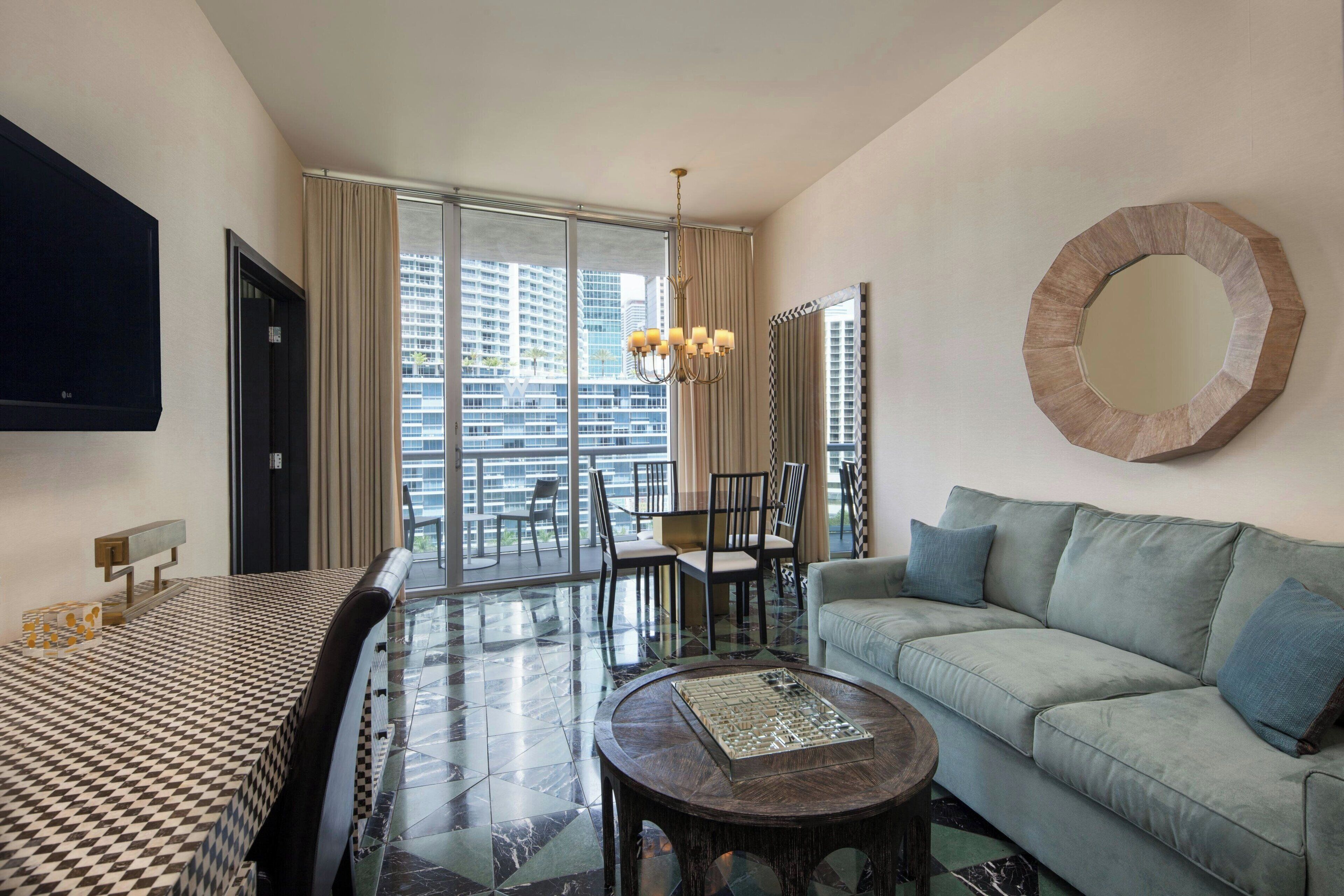 premium bedding, minibar, desk, laptop workspace