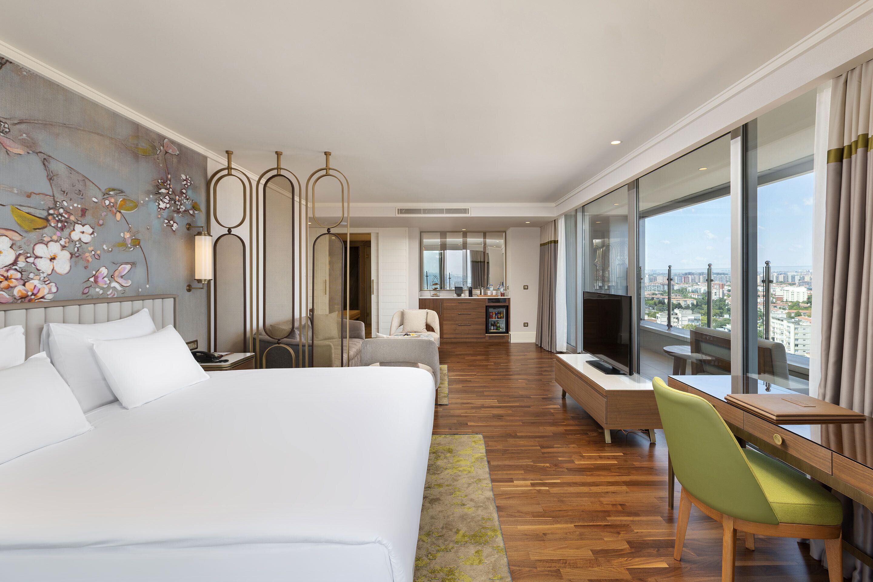 junior suite | 1 bedroom, in-room safe, desk, laptop workspace