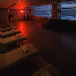 Indoor pool, open 8:00 AM to 10:00 PM, pool loungers