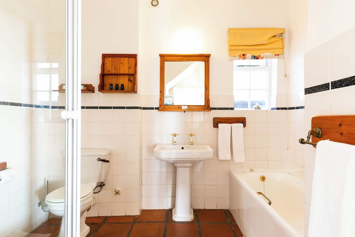 free toiletries, hair dryer, towels, soap