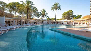 Outdoor pool, open 11:00 AM to 7:00 PM, pool umbrellas, sun loungers